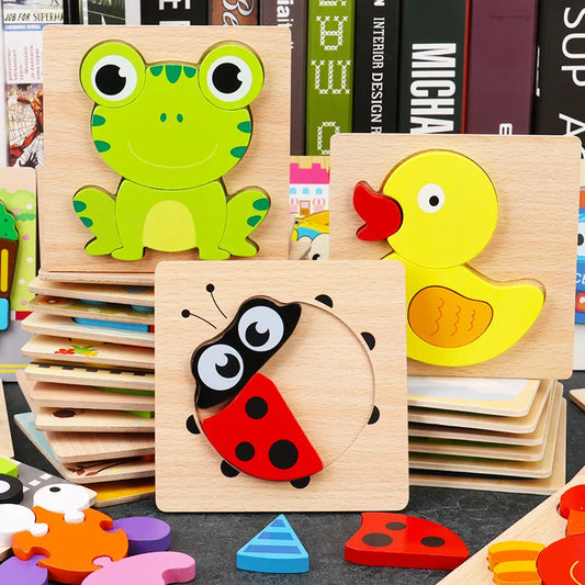 Wooden baby puzzles learning