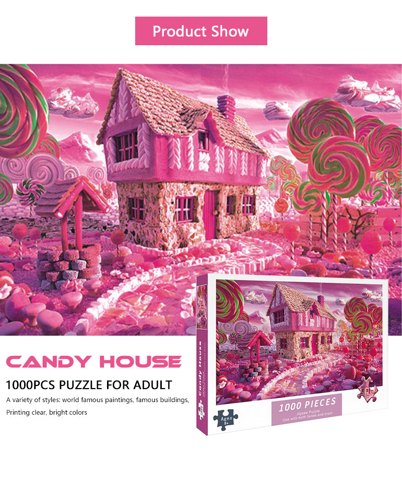 Puzzle 1000 pièces pour Adulte Maison de bonbons Candy House