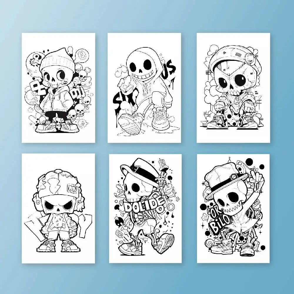 Livres de coloriage anti-stress pour adultes Squelettes