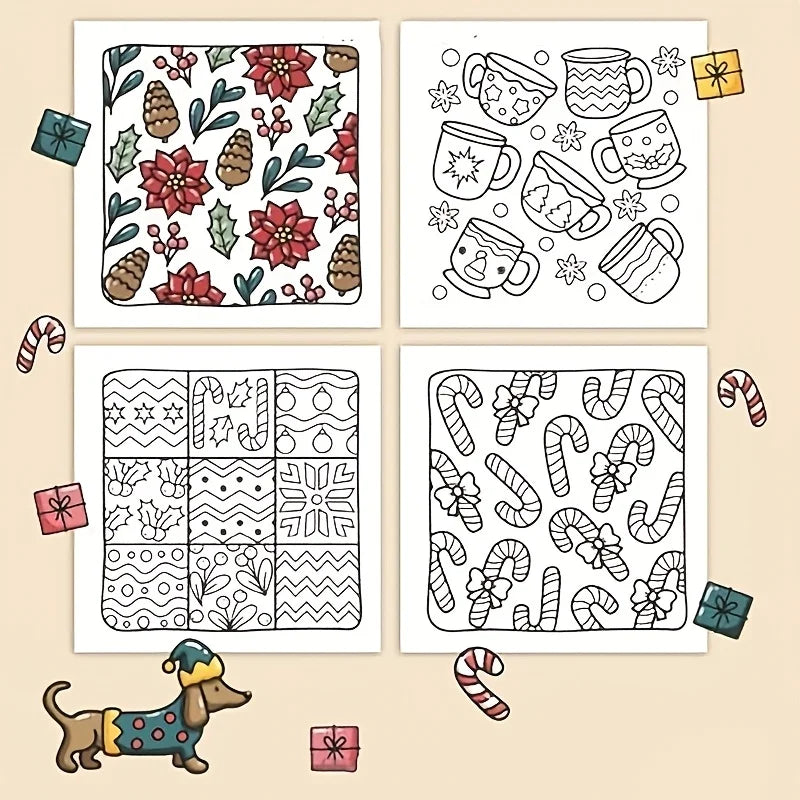 Livre de coloriage de Cozy Christmas Patterns. 41 pages, thèmes mixtes, édition Deluxe