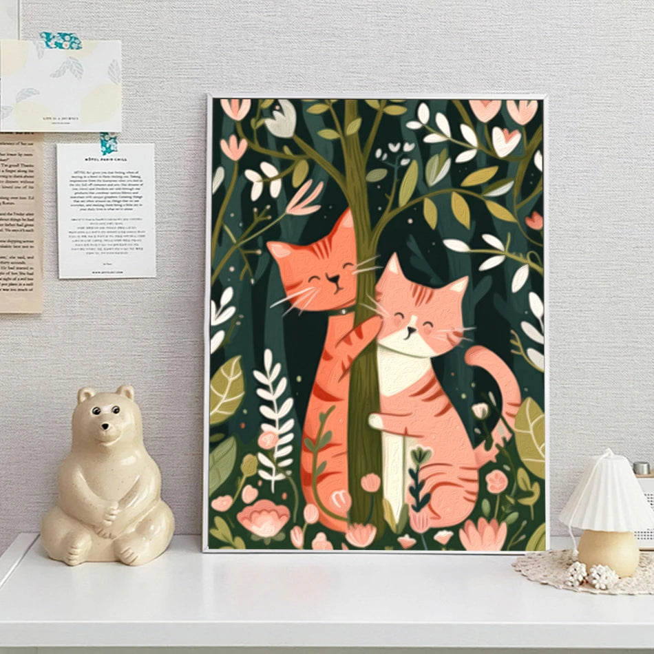 DIY Cat Painting by Numbers