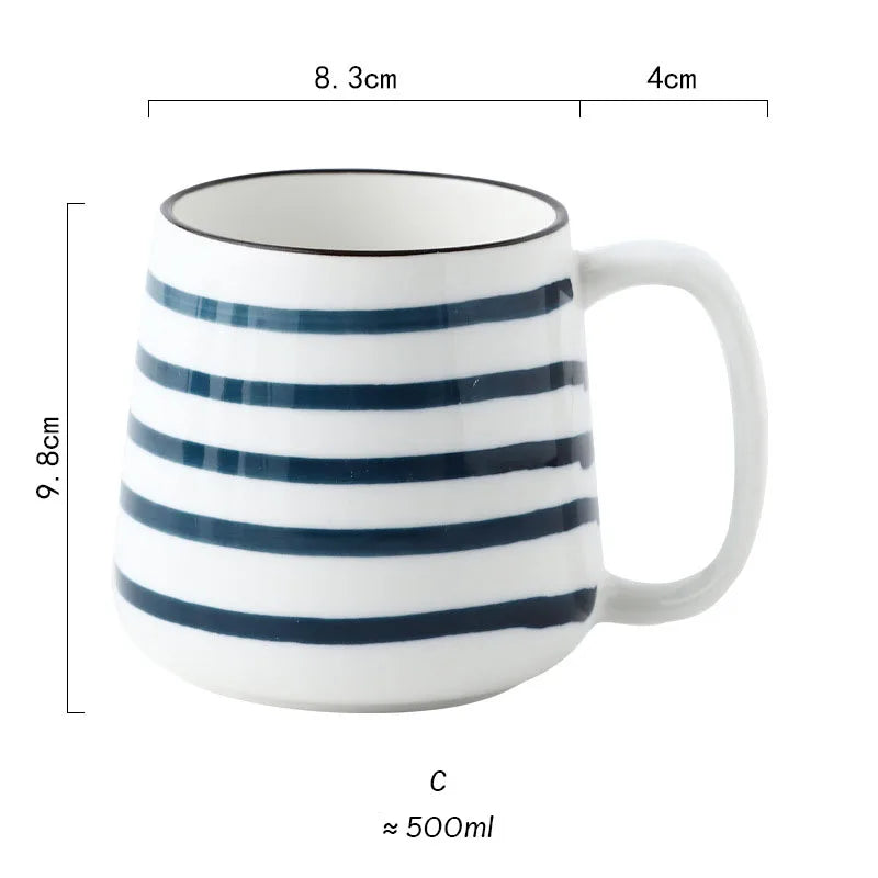 Tazas de cerámica de estilo japonés de 500 ml