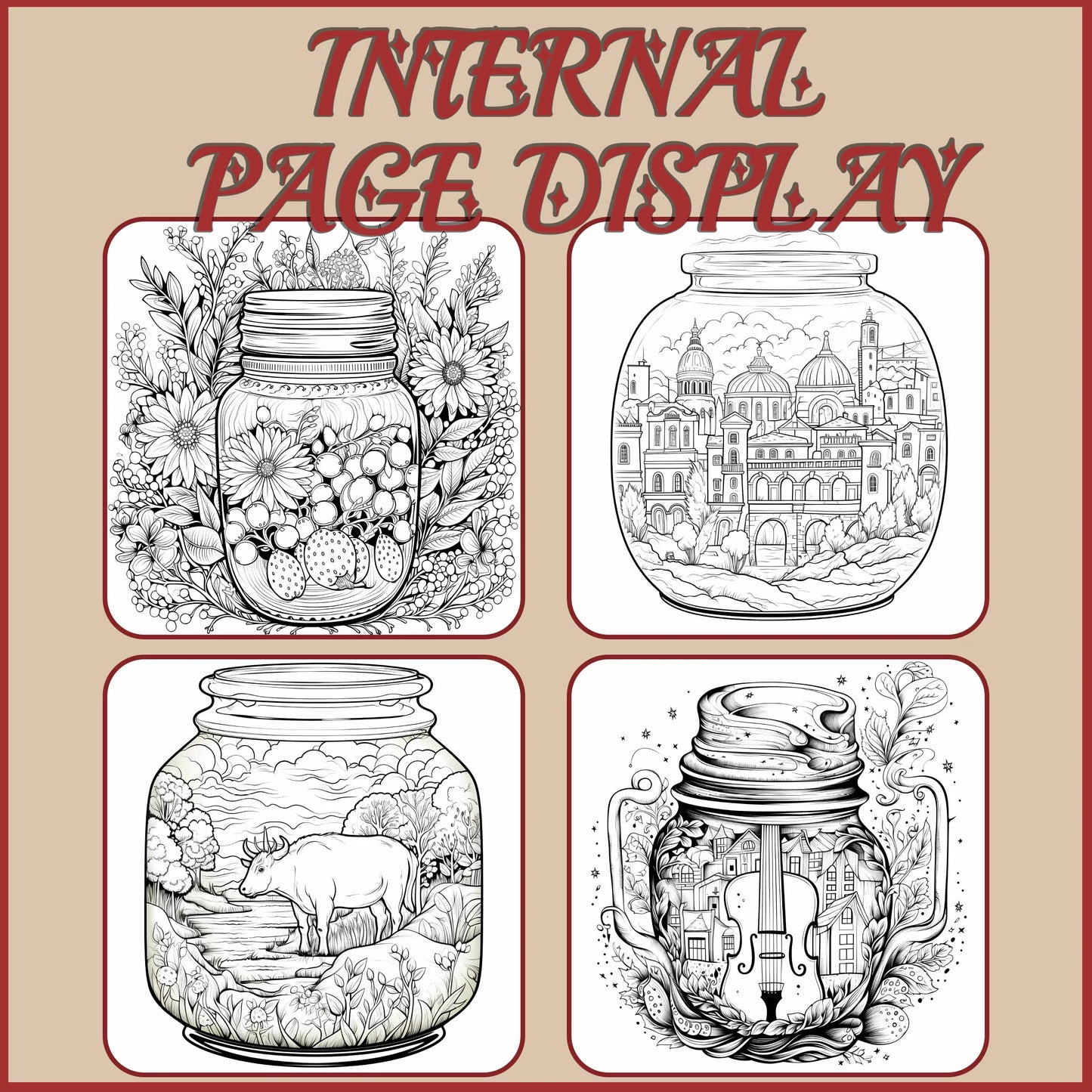 World in a Jar Adult Coloring Book