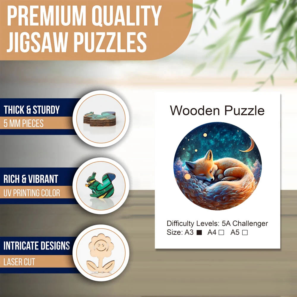 Sleeping Fox Wooden Puzzle