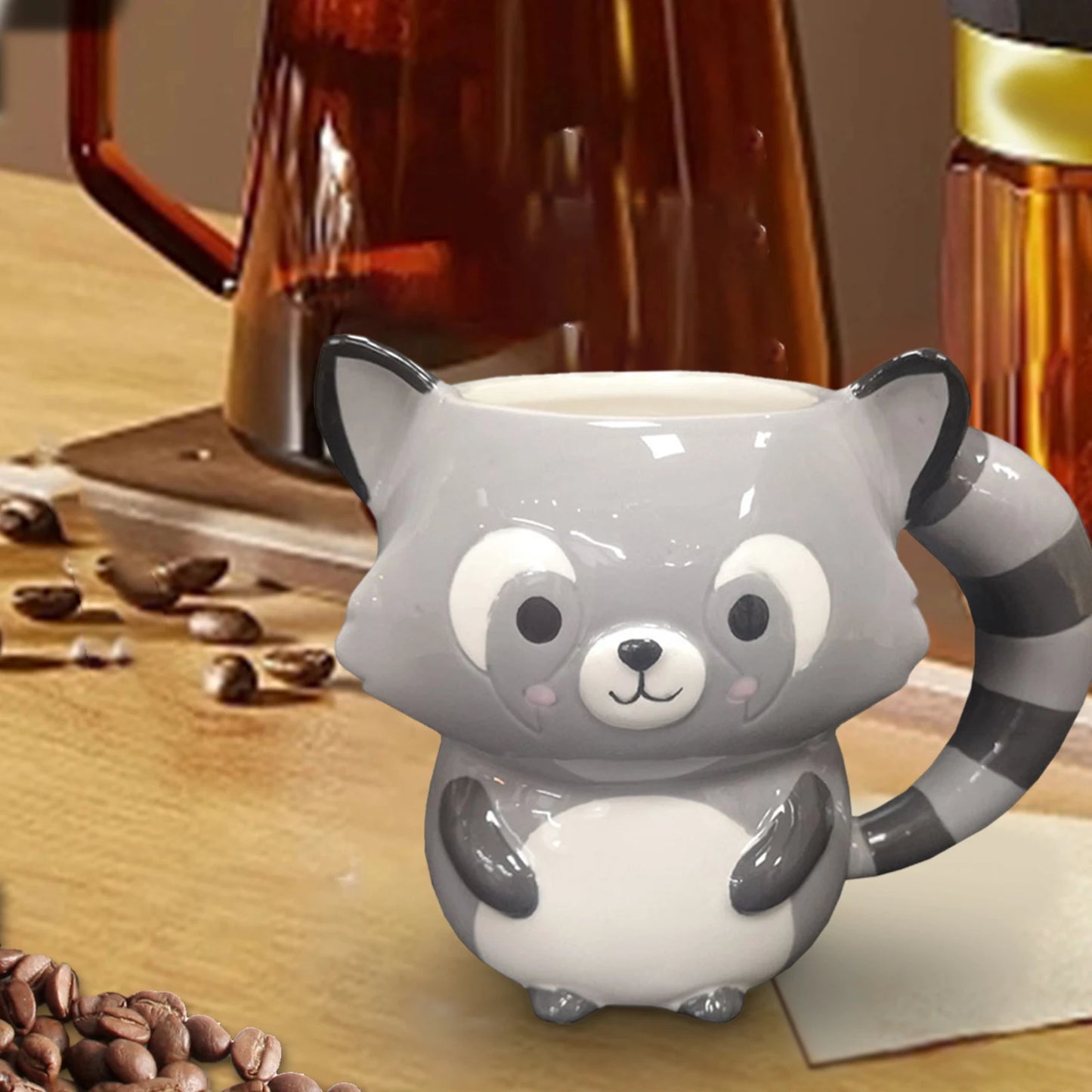 Taza de cerámica infantil Mapache