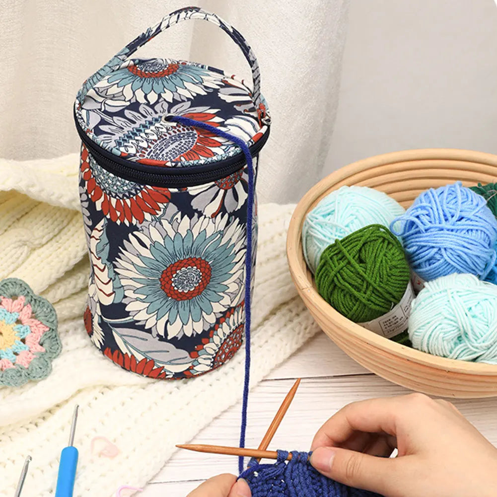 Bolsa de almacenamiento grande para tejer y hacer crochet.