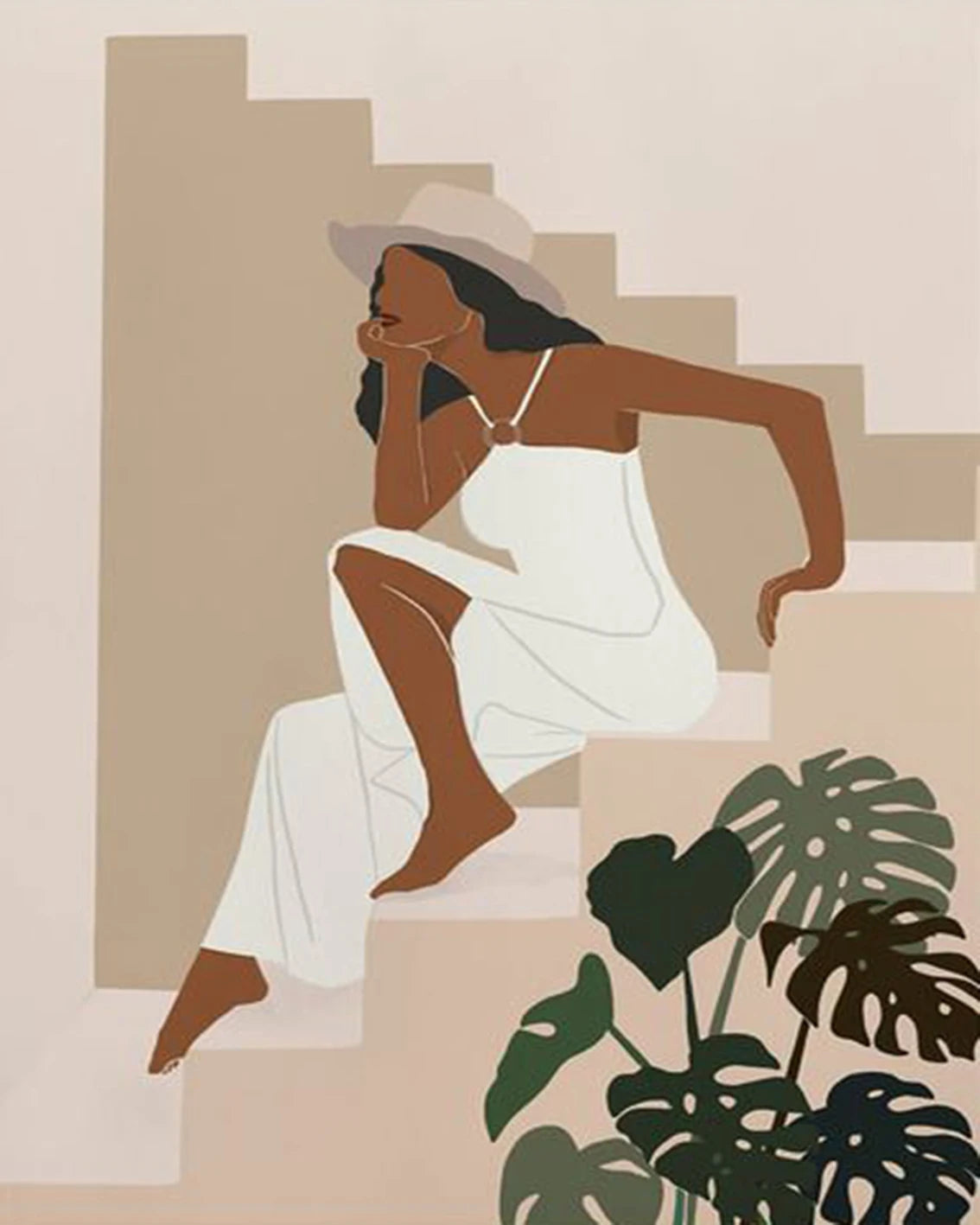 Painting by numbers minimalist women