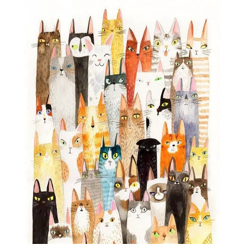 Peintures par numéros Groupe de chats