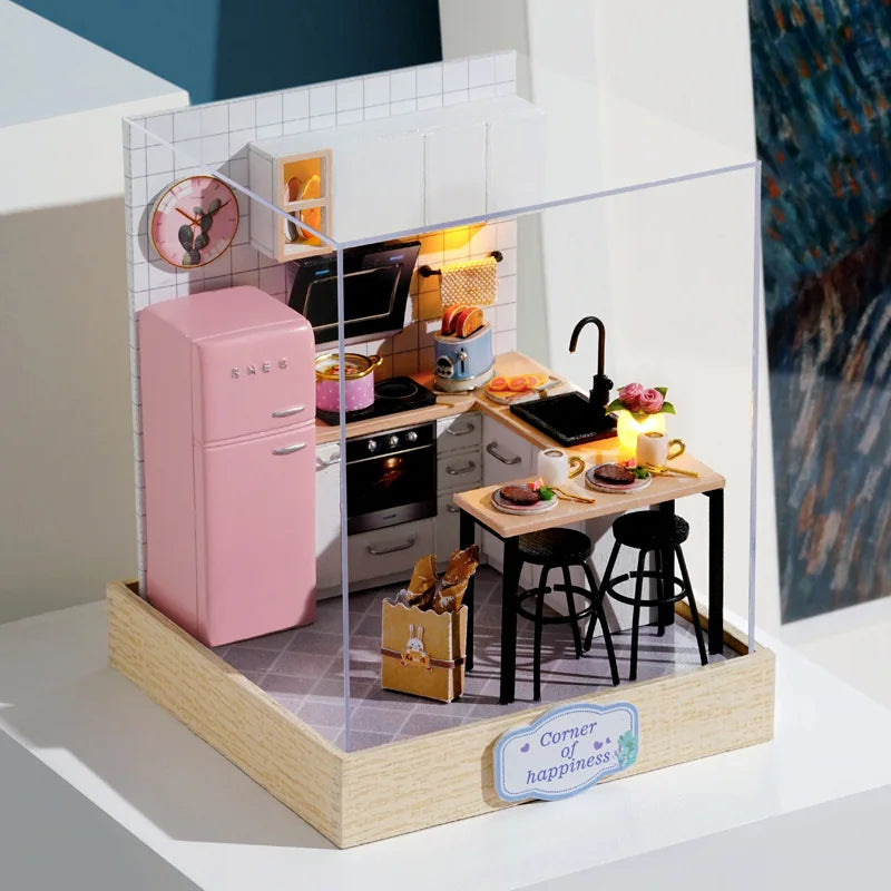 DIY Maquettes de maison de poupée 3D Café, chambre, bureau, salon plusieurs choix