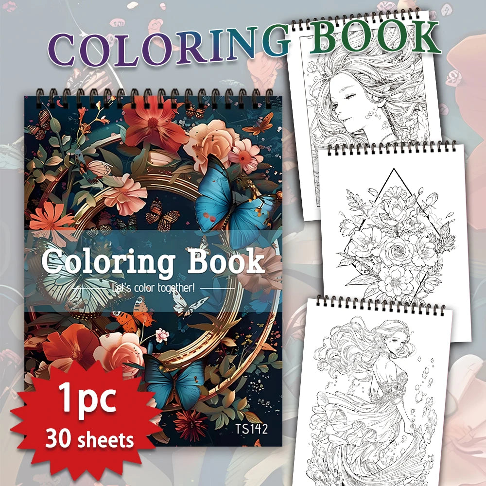 Adult Coloring Book 30 Different Designs 100gsm