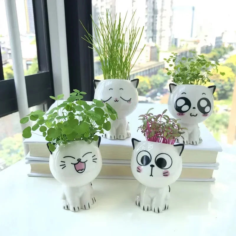 Mini Ceramic Cat Pot