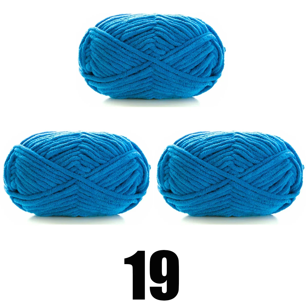 3 Pelotes de laine chenille épaisse et douce en velours 50gr x 3