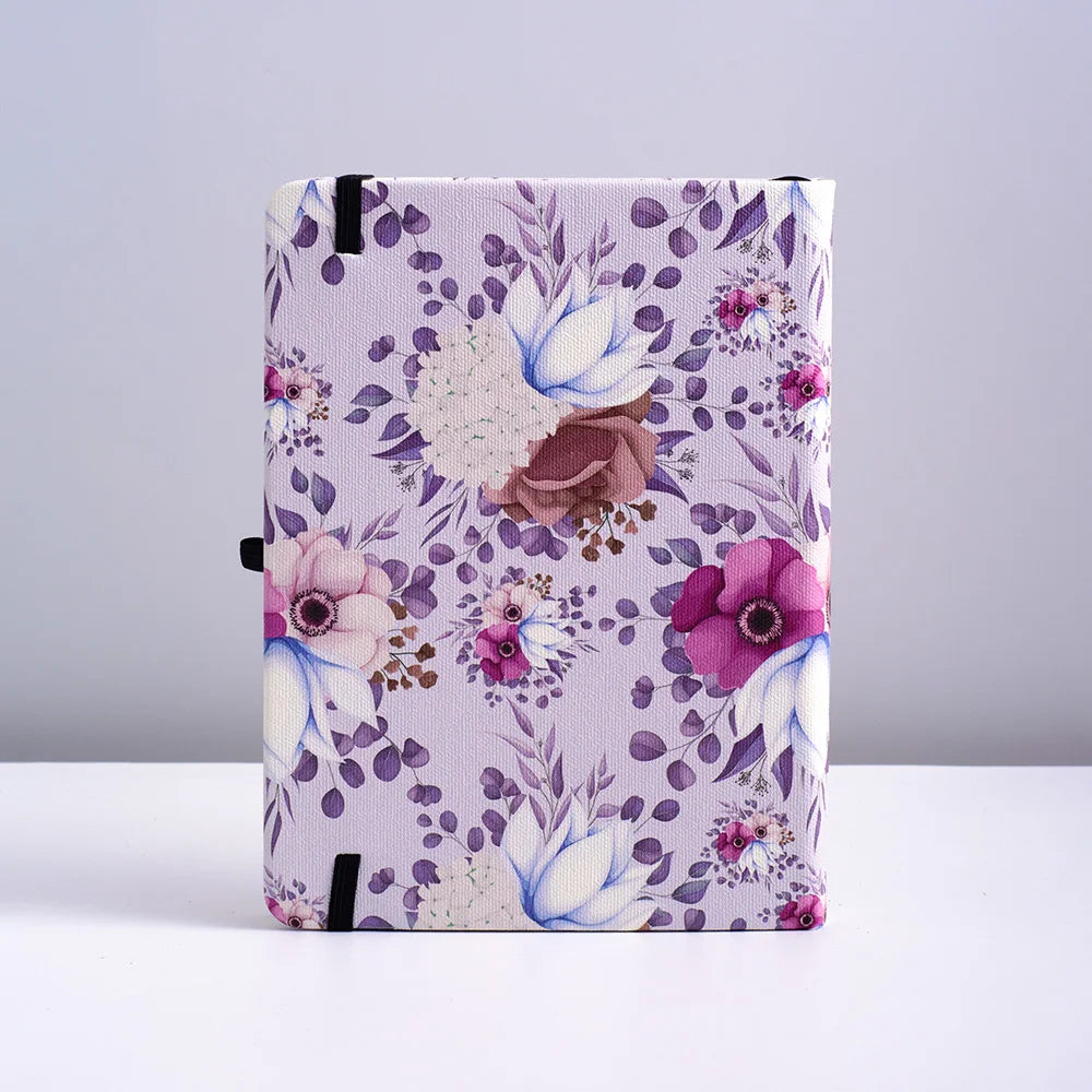 B6 Floral Dotted Bullet Journal Notebook with Elastic Band