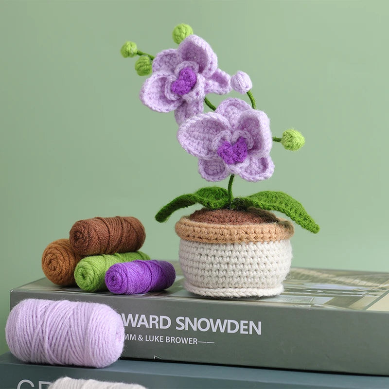 DIY kit de crochet orchidée violette