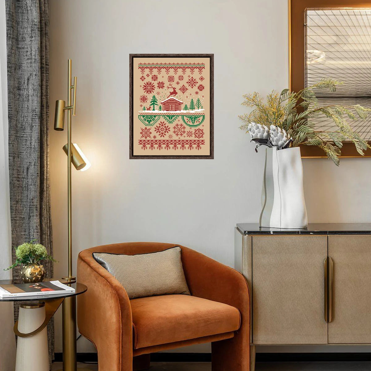 Kit de point de croix hiver neige  18ct 14ct 11ct