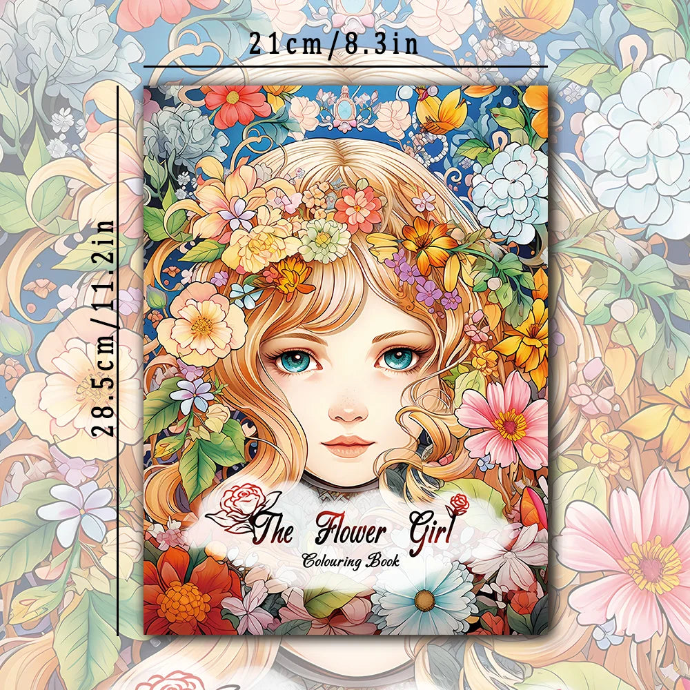 The Flower Girl Coloring Book for Teens and Adults