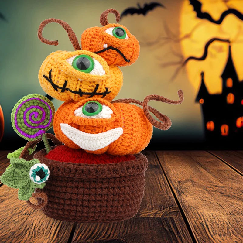 Kits de crochet Halloween citrouille ou chat ou fleur