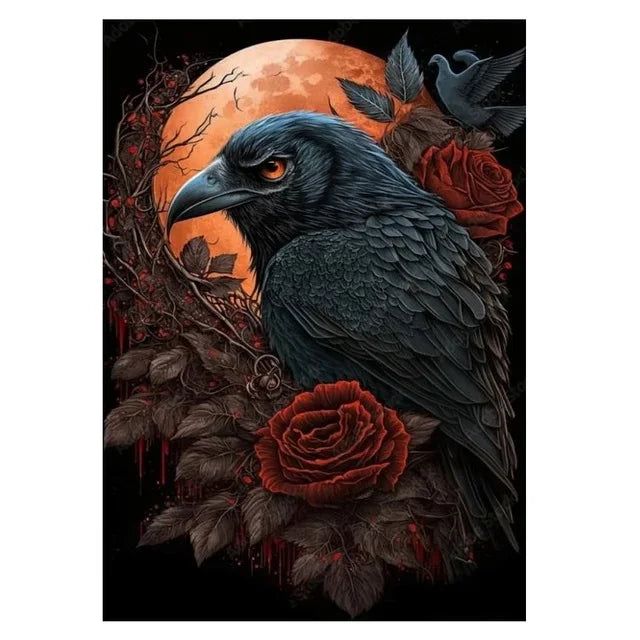Peinture à diamants 5D corbeau