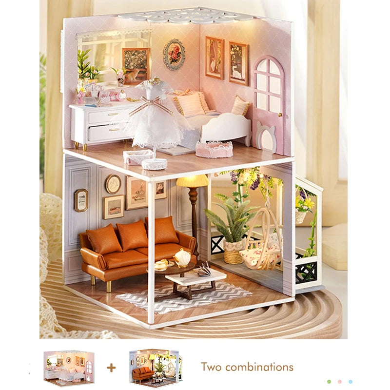 DIY models shops, living room, bedroom Dollhouse