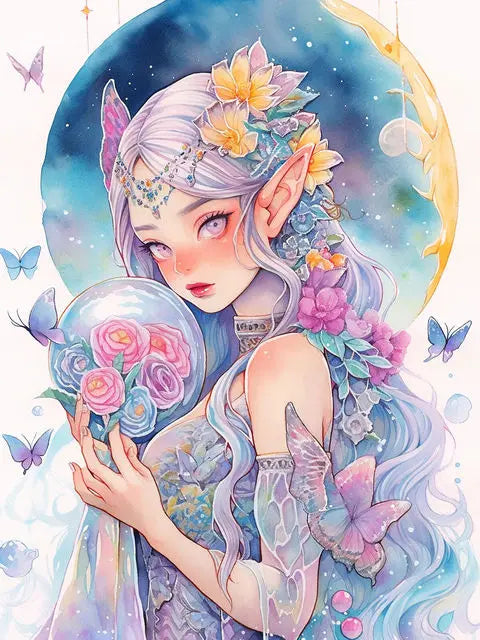 Peintures par numéros pour adultes jeunes filles Anime Elf