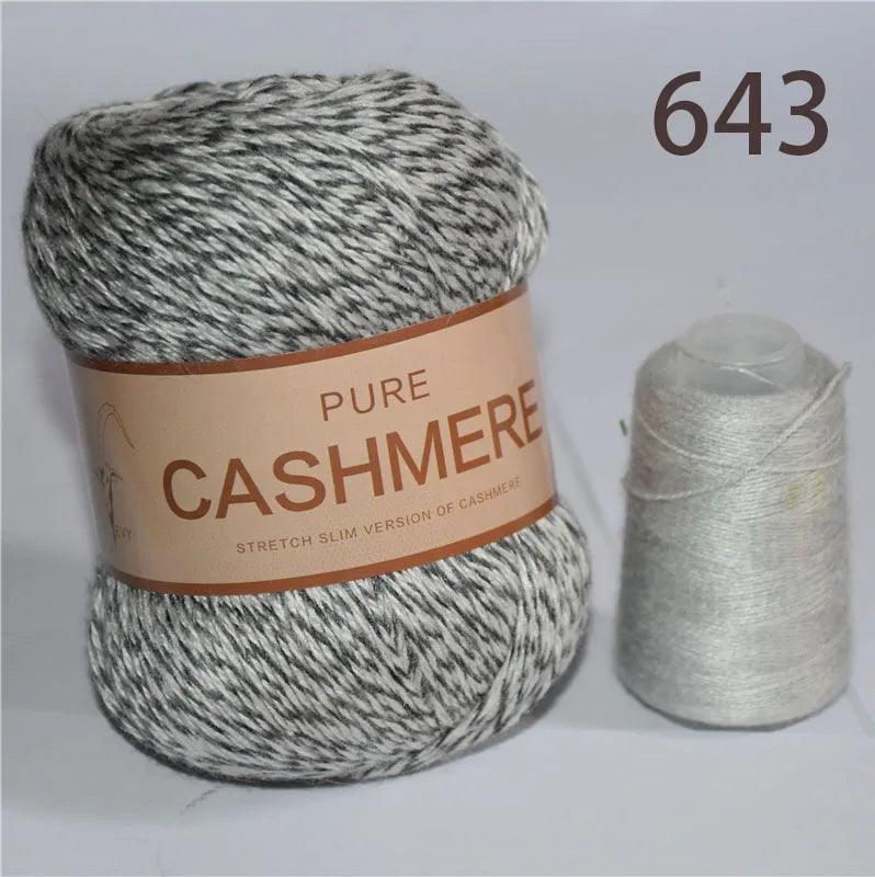 5 Pelotes de fil de Cashmere de Mongolie pour crochet 50gr x 5