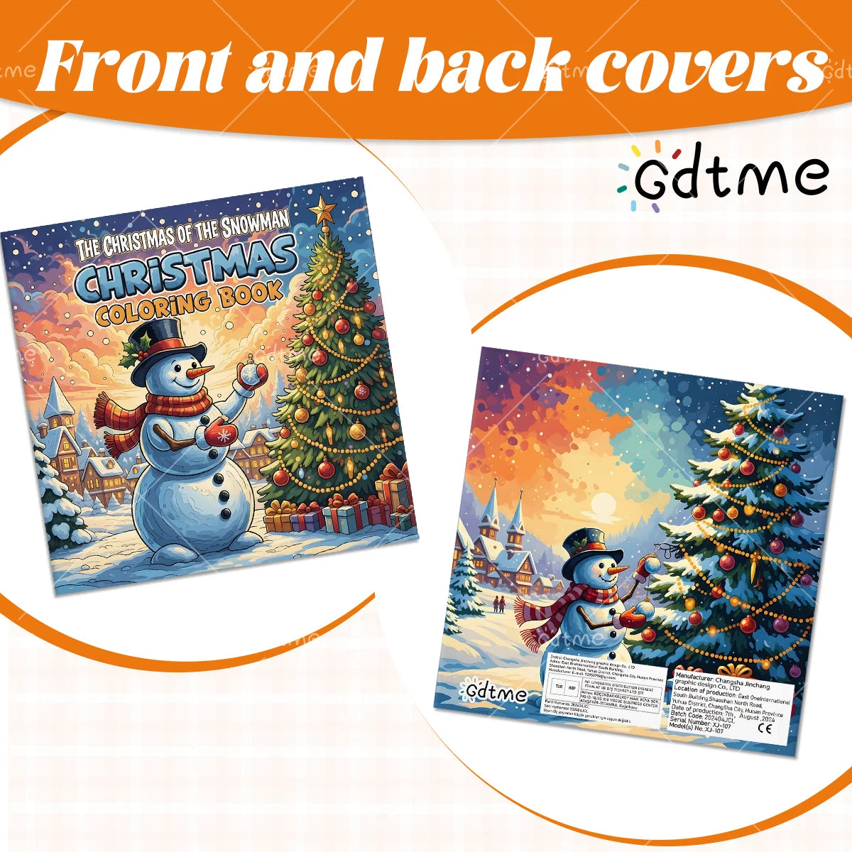 Libro para colorear navideño para adultos y adolescentes, dibujos animados navideños, Papá Noel, muñeco de nieve.