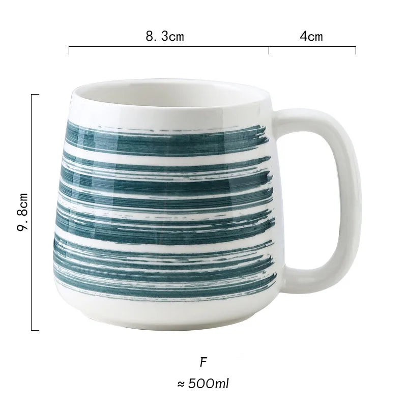 Tazas de cerámica de estilo japonés de 500 ml