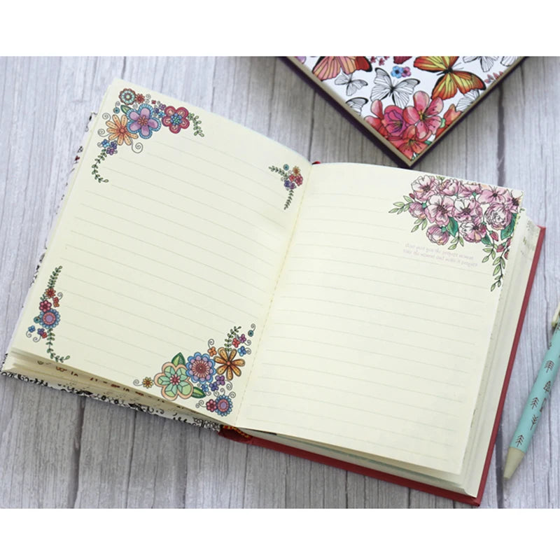 Beautiful notebook with illustrated pages Beautiful butterfly 292 pages