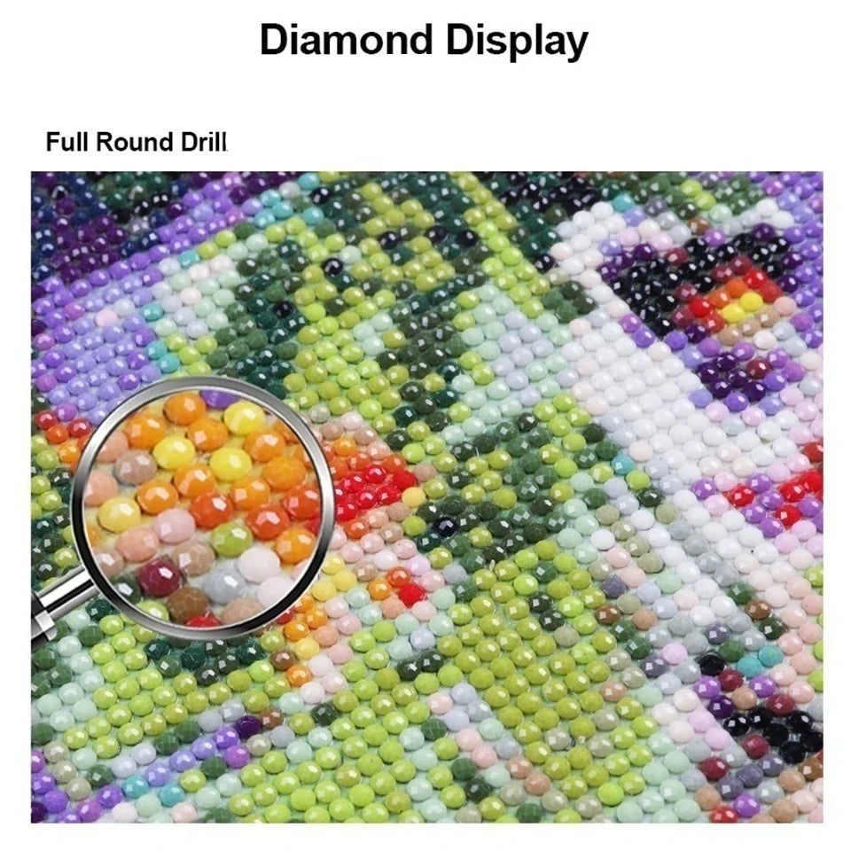 5D Diy Diamond Painting Mosaic Girl with Parrot Parrot