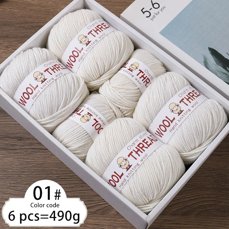 6 balls of medium aldehyde wool yarn 80gr x 6