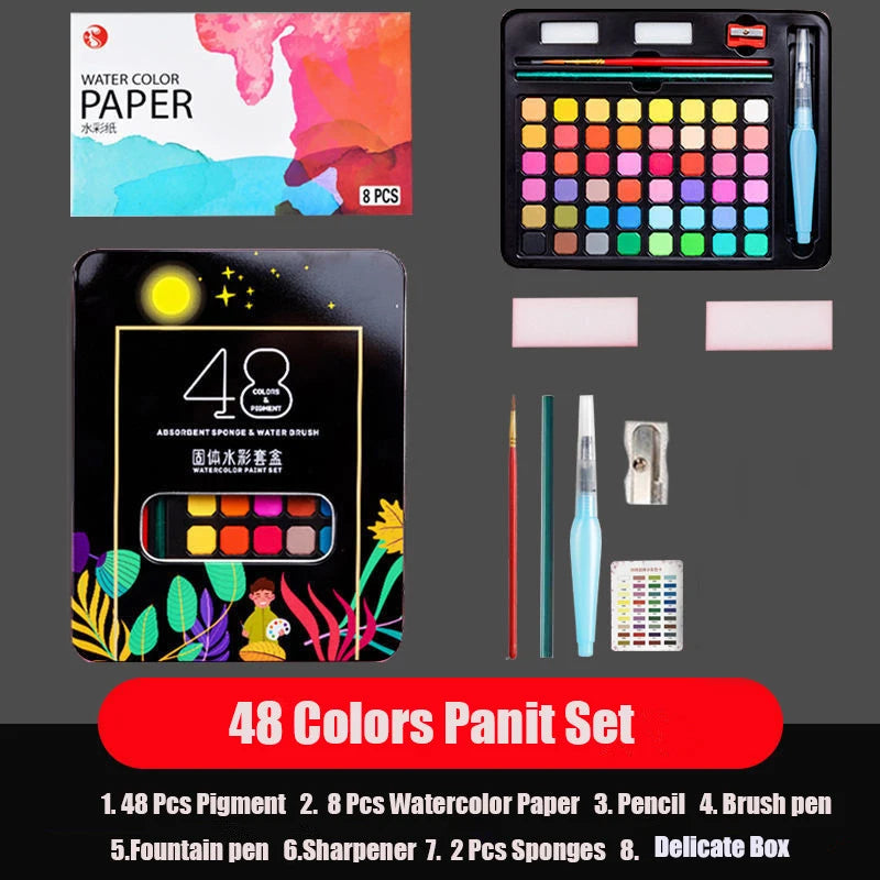 Aquarelle solide 48 Couleurs