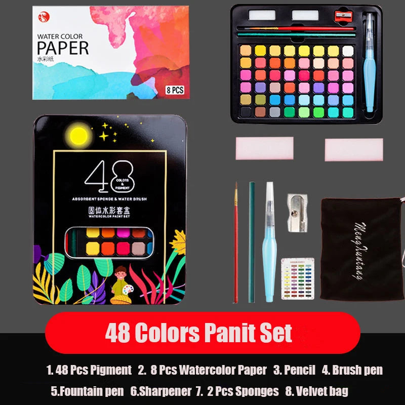 Aquarelle solide 48 Couleurs