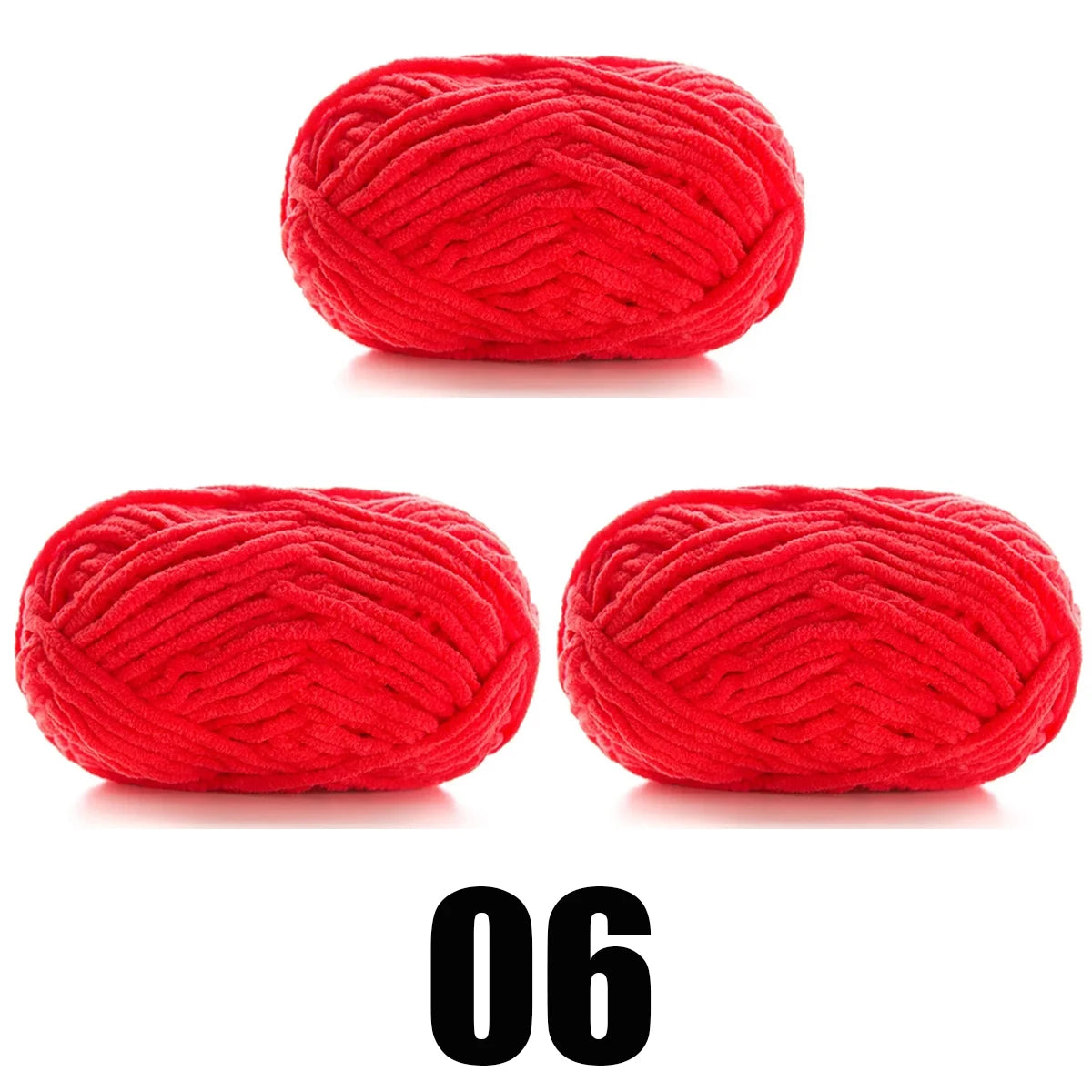 3 Pelotes de laine chenille épaisse et douce en velours 50gr x 3