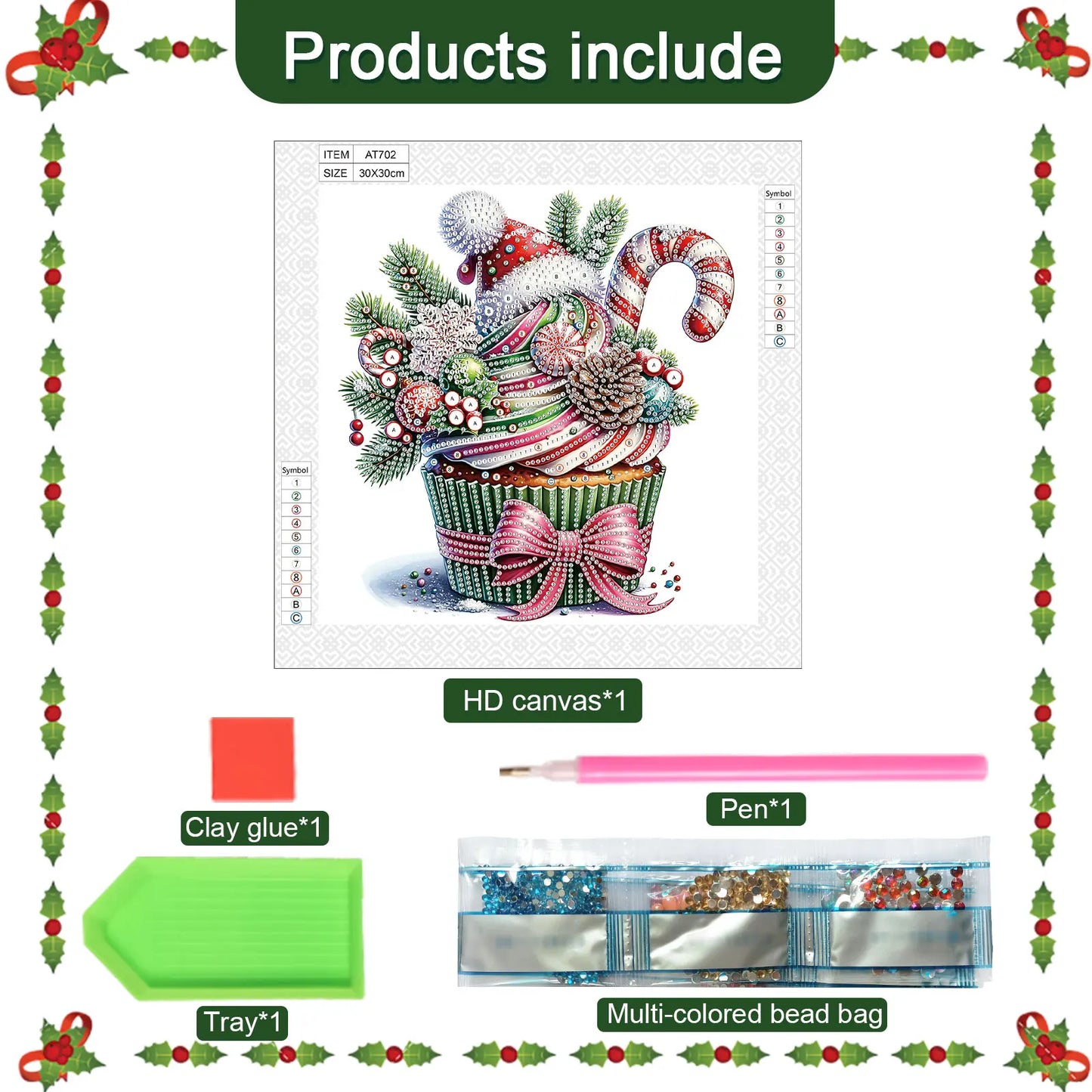 Kit de peinture à diamants de forme spéciale pour débutants et adultes, gâteau de noël