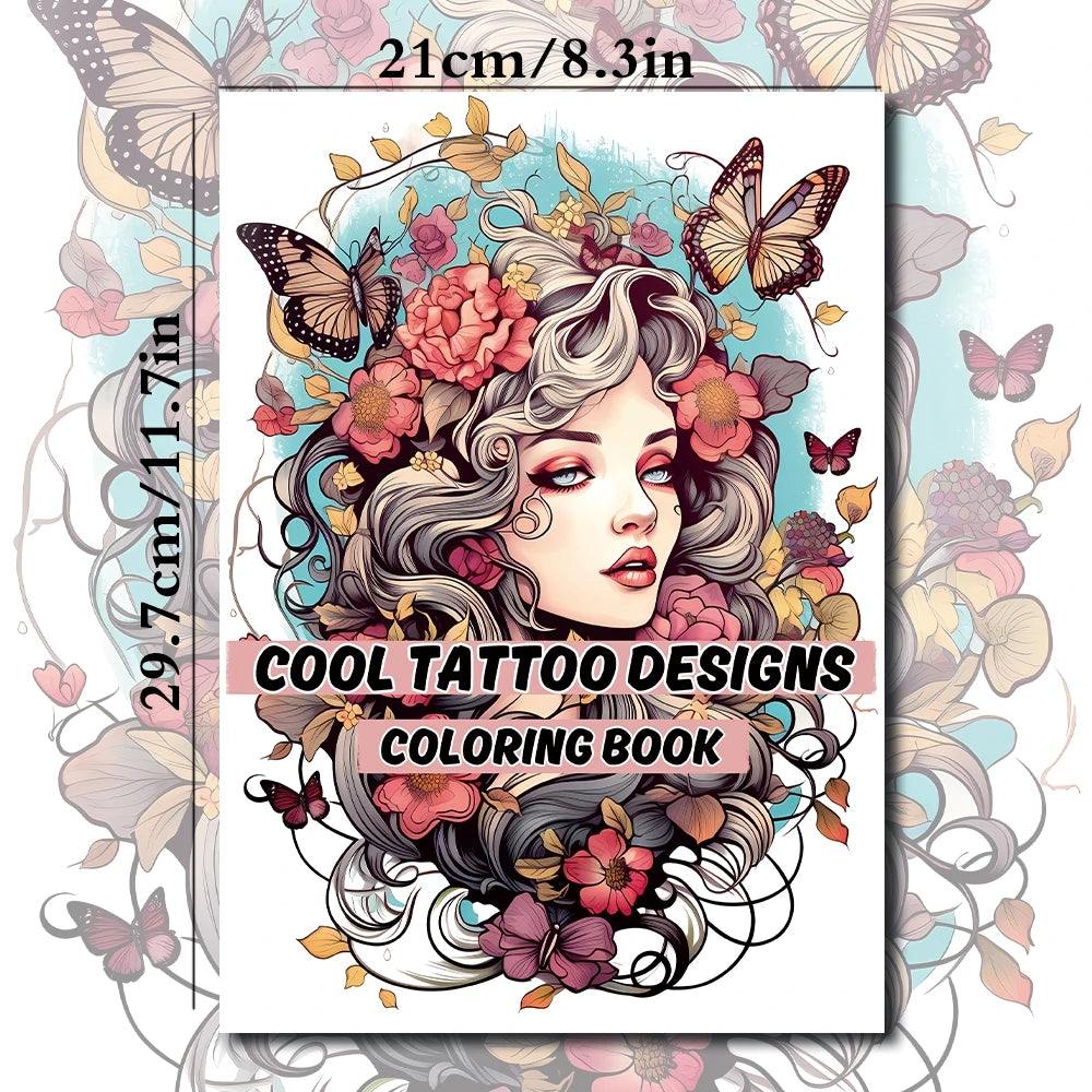 A4 Tattoo Anti-stress Coloring Book