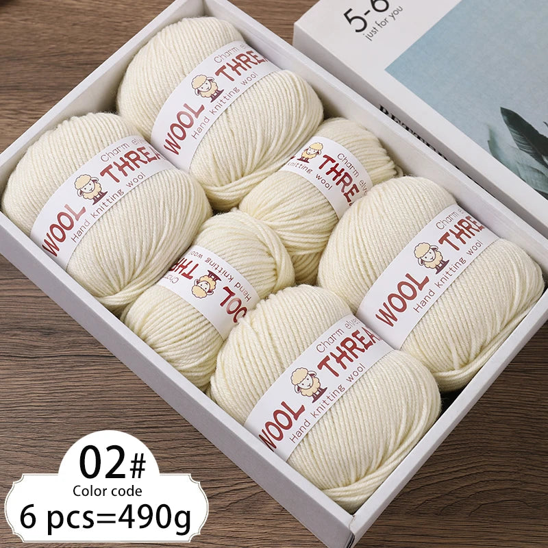 6 balls of medium aldehyde wool yarn 80gr x 6