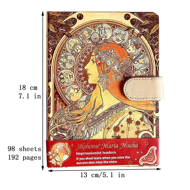 Retro notebook of Mucha's works