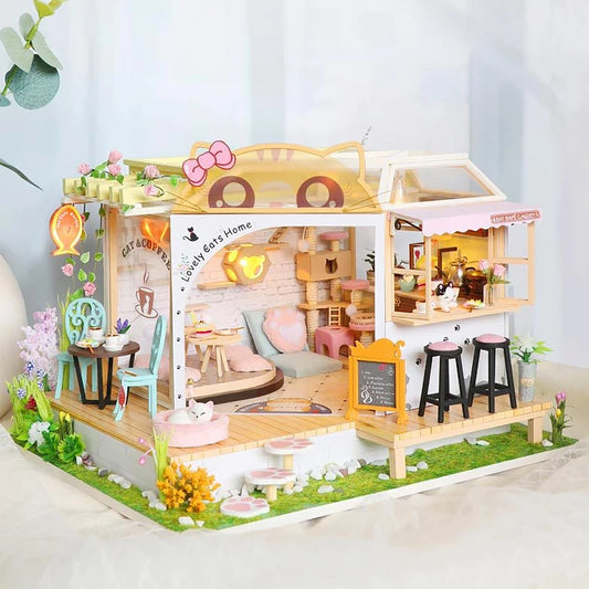 DIY Dollhouse Models, Multiple Choices: Cafe, Bedroom and Others