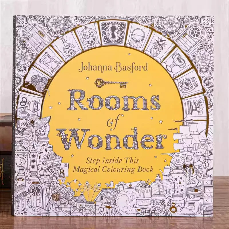 Coloring Book Rooms of Mysteries 80 Pages 25*25cm for Teenagers and Adults