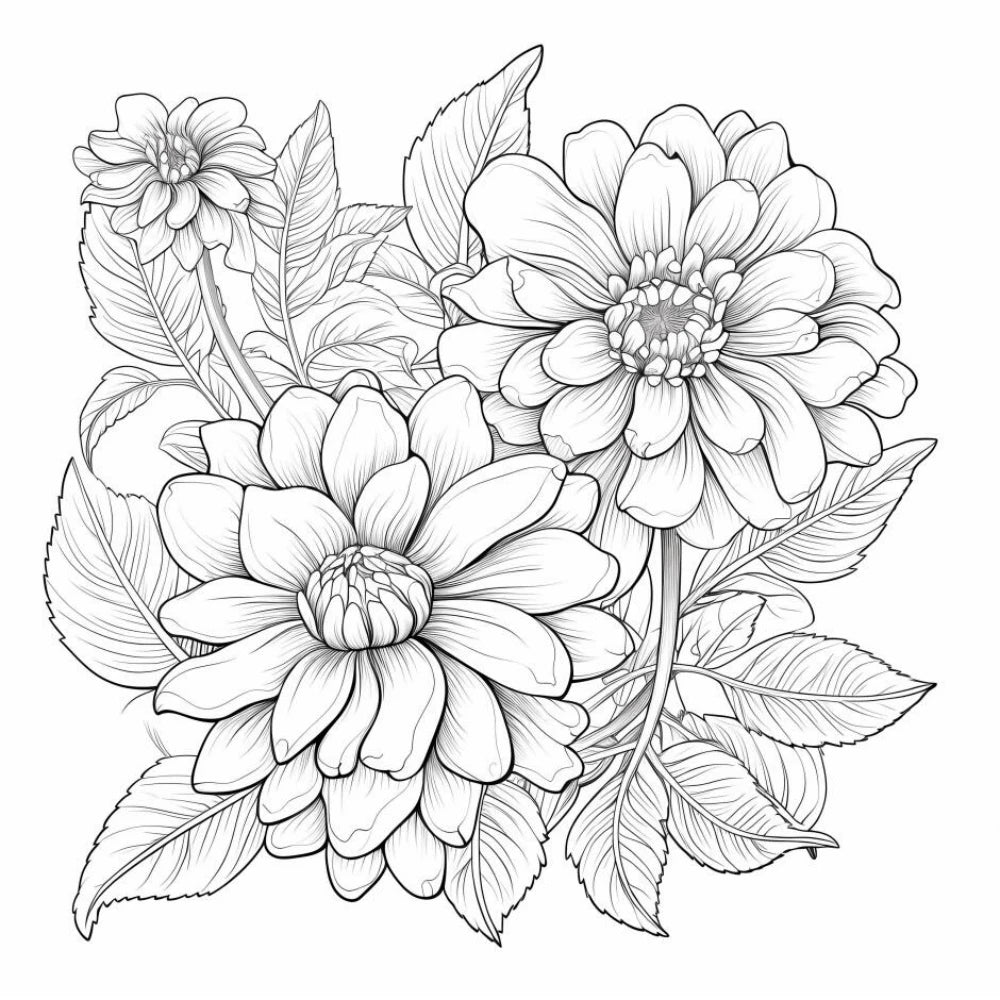 Livre de coloriage Fleur Fantaisie 22 Pages anti-stress