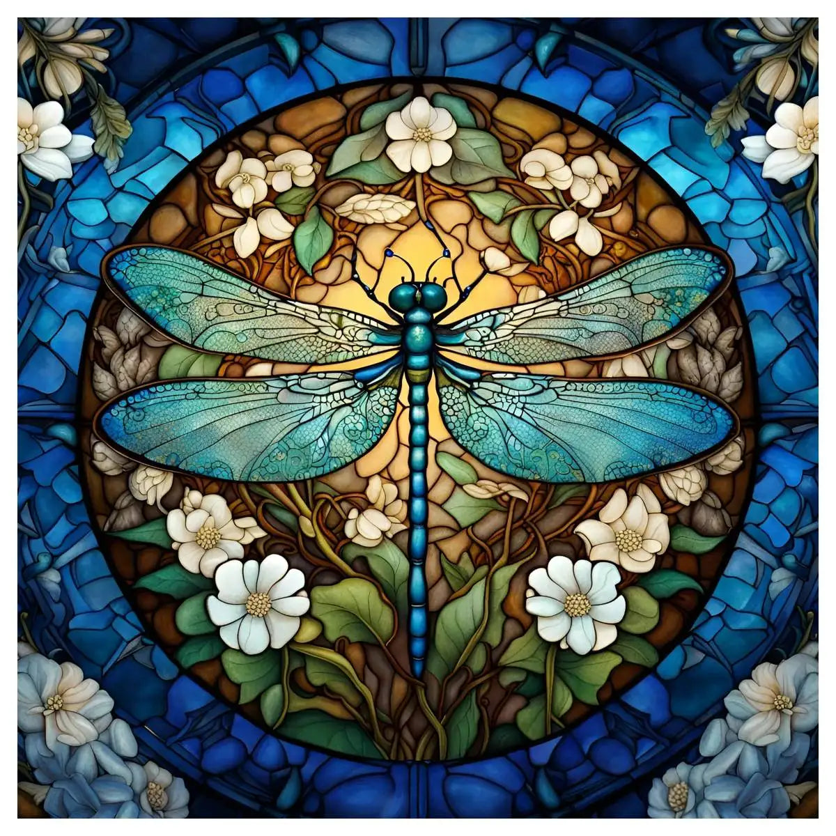 Kit de point de croix libellule 30x30CM/11.8 pouces, 11CT/14CT, fil écologique en coton