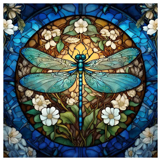 Kit de point de croix libellule 30x30CM/11.8 pouces, 11CT/14CT, fil écologique en coton