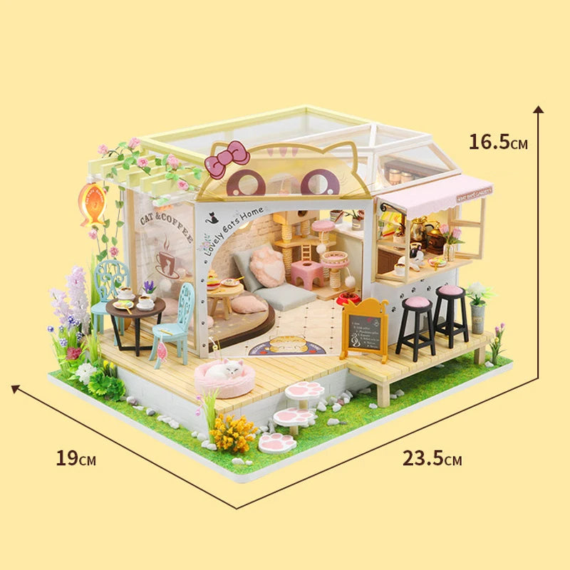 DIY Dollhouse Models, Multiple Choices: Cafe, Bedroom and Others