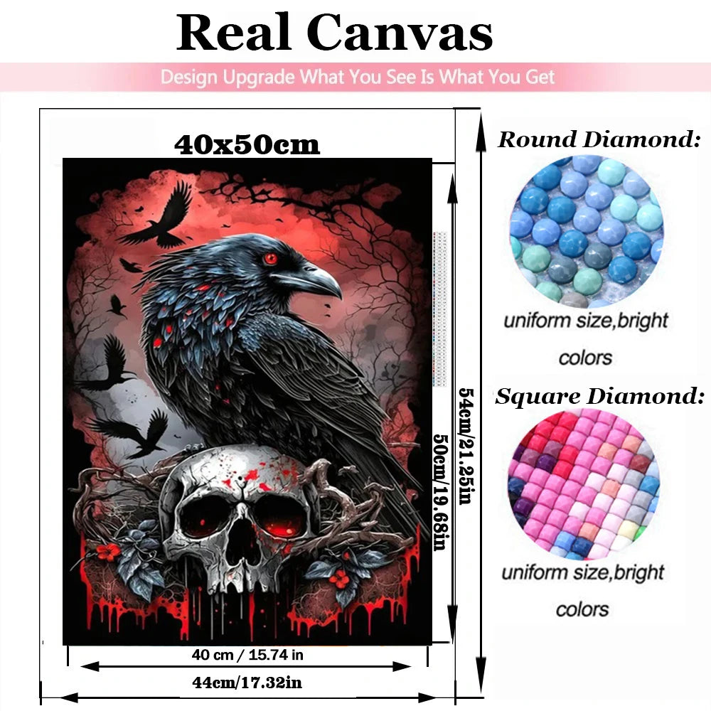 Peinture à diamants 5D corbeau