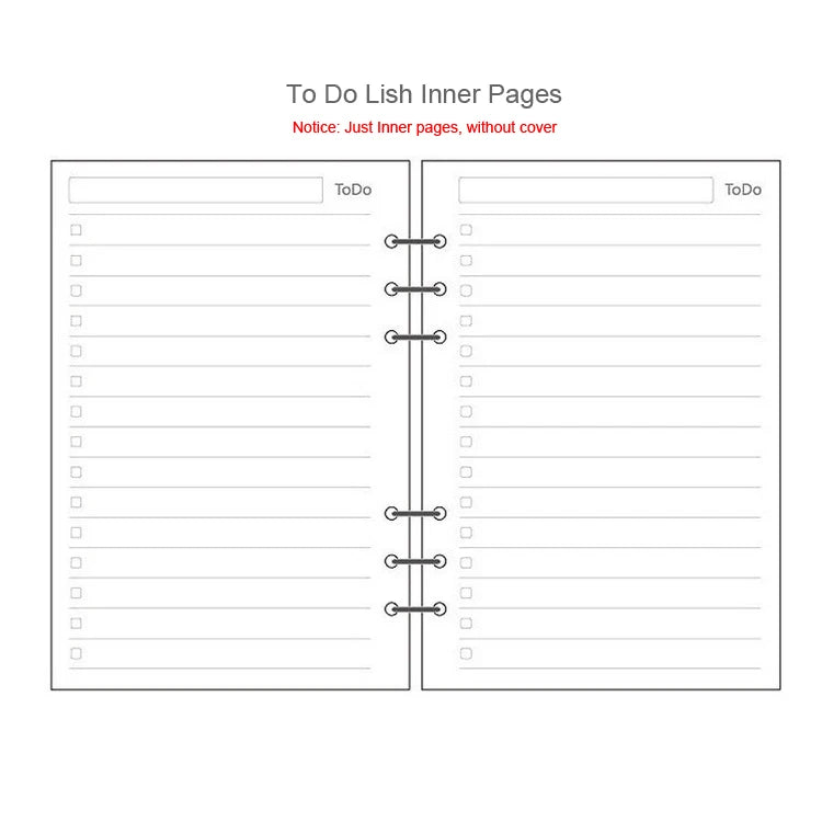 Refills of 45 sheets of A5 A6 A7 lined, dotted, to-do list and others