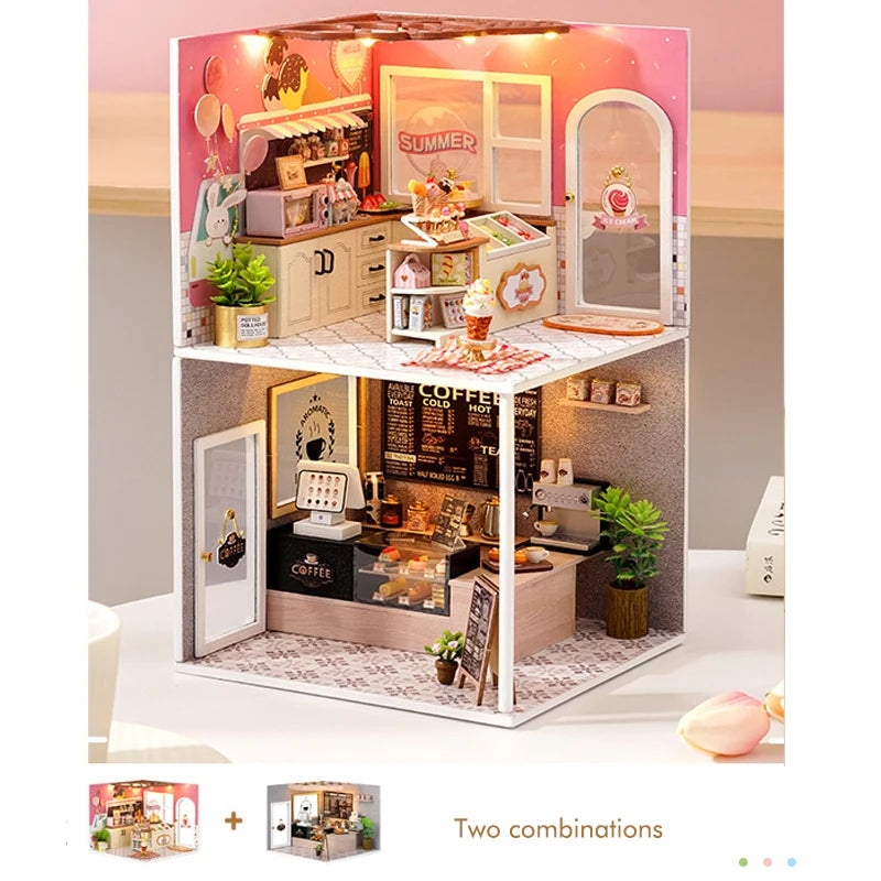 Maquettes DIY boutiques, salon, chambre Maison de poupée