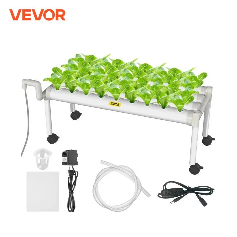 VEVOR Hydroponic System 36/54/72/90/108 Slots 1/2/3/4 Tiers 4/6/8/10/12 Tubes