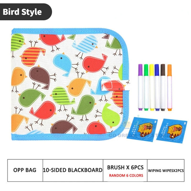 Cahier à dessin réutilisable effaçable avec stylos magiques pour enfants