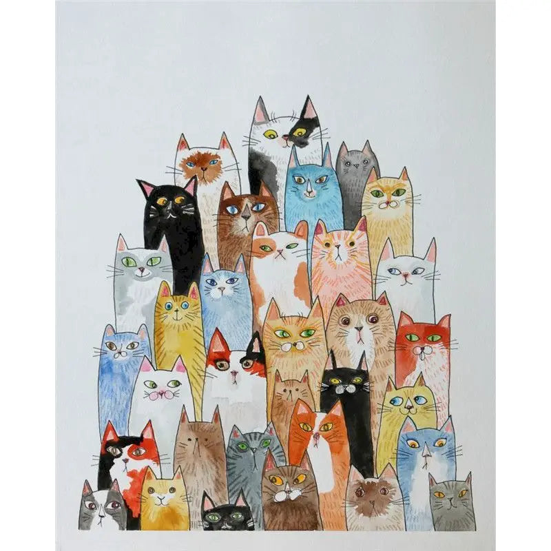 Peintures par numéros Groupe de chats