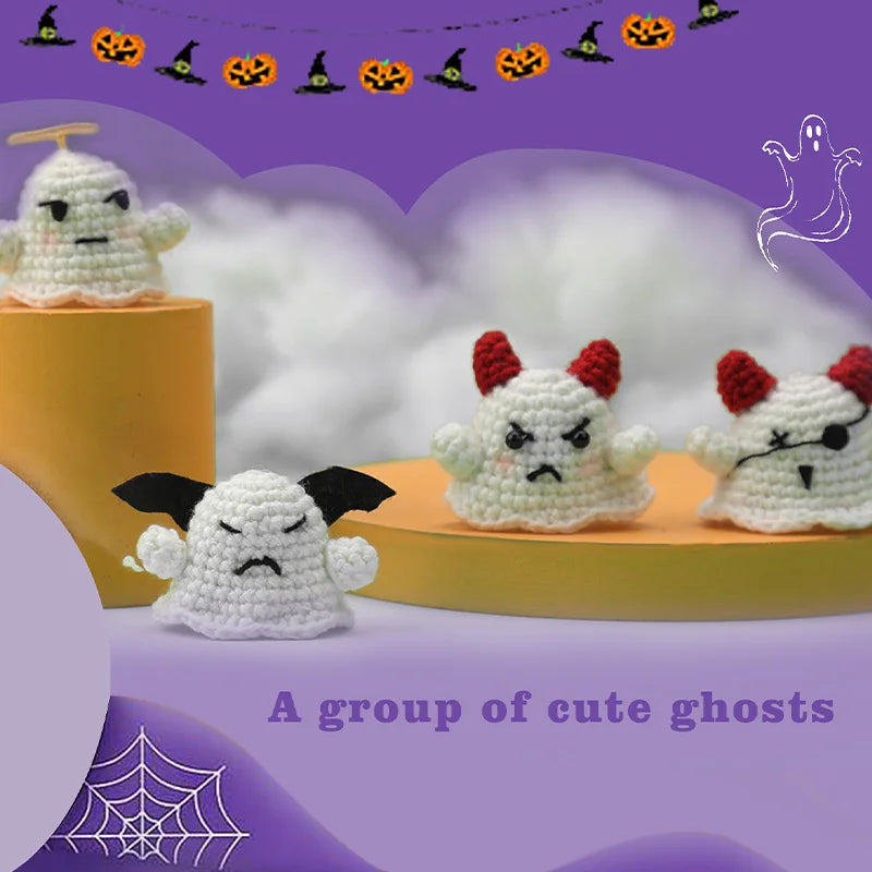 Kit de démarrage au crochet pour débutants fantômes Halloween
